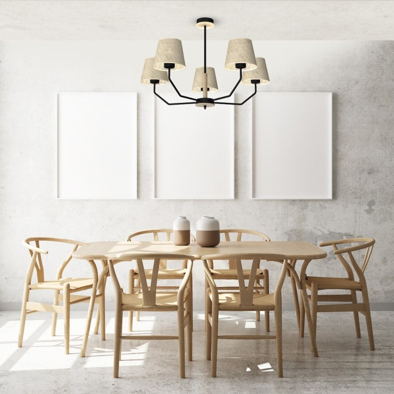 ETNA Black Pendant Lamp 5xE27