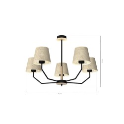 ETNA Black Pendant Lamp 5xE27