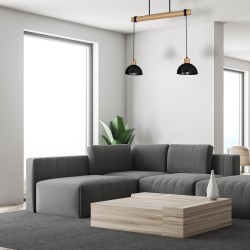 Lámpara colgante ERIK Negro/Madera 2xE27