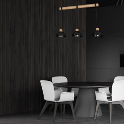 Підвісна лампа ERIK Black/Wood 3xE27
