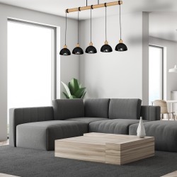 ERIK Black/Wood Pendant Lamp 5xE27