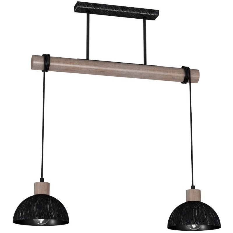 Підвісна лампа ERIK Sawn black/Patinated wood 2XE27