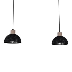 Підвісна лампа ERIK Sawn black/Patinated wood 2XE27