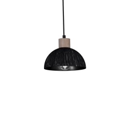Підвісна лампа ERIK Sawn black/Patinated wood 2XE27