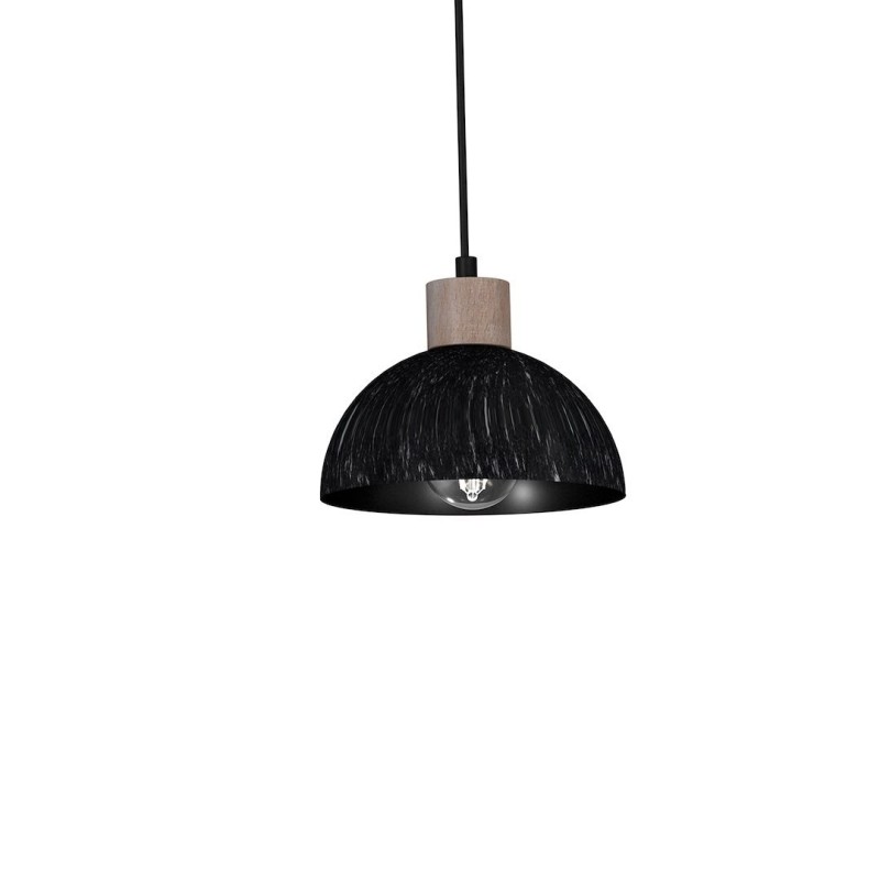 Підвісна лампа ERIK Sawn black/Patinated wood 2XE27