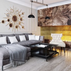 Lámpara colgante ERIK Sawn black/Madera patinada 2XE27