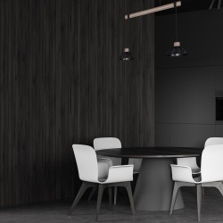 ERIK Hanging Lamp Sawn Black/Patinated Wood 2XE27