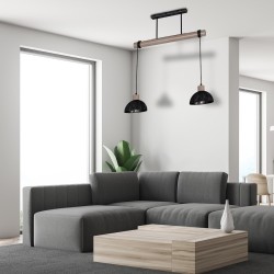 Підвісна лампа ERIK Sawn black/Patinated wood 2XE27