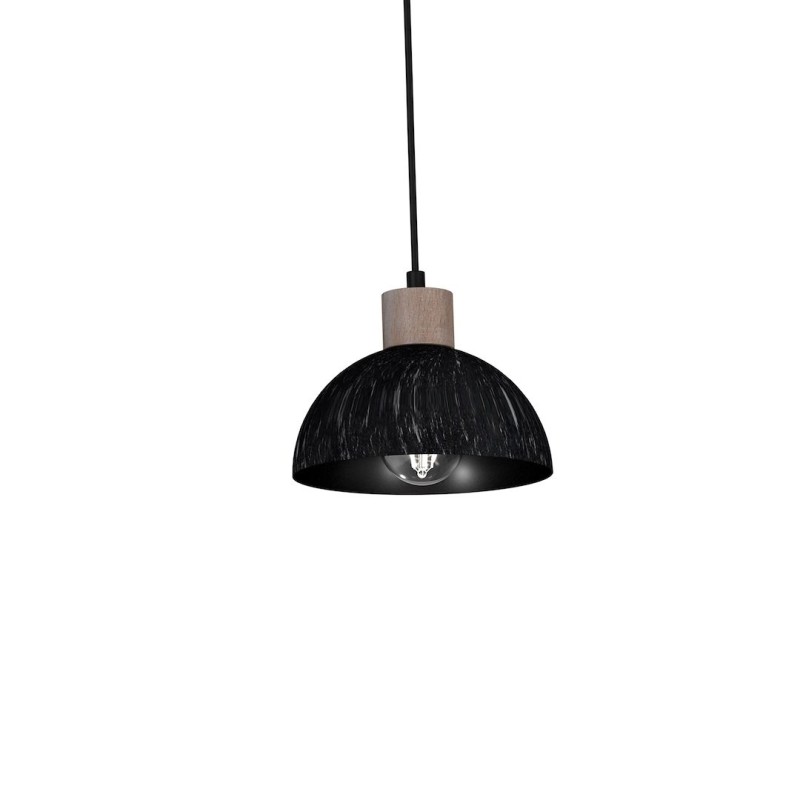 ERIK Hanging Lamp Sawn Black/Patinated Wood 3XE27