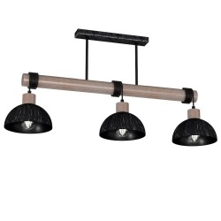 ERIK Hanging Lamp Sawn Black/Patinated Wood 3XE27