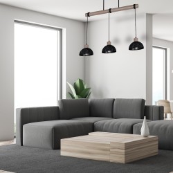 Підвісний світильник ERIK Sawn black/Patinated wood 3XE27