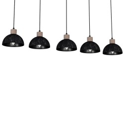 Підвісна лампа ERIK Sawn black/Patinated wood 5XE27
