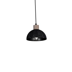Підвісна лампа ERIK Sawn black/Patinated wood 5XE27