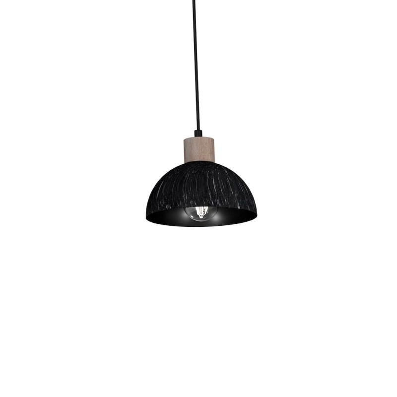 Підвісна лампа ERIK Sawn black/Patinated wood 5XE27