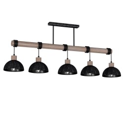 Підвісна лампа ERIK Sawn black/Patinated wood 5XE27