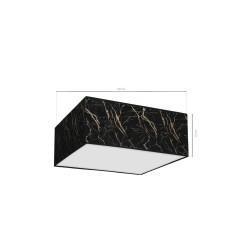 SENSO Black/Gold Ceiling Lamp Square 3xE27