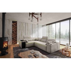 Ecksofa Milano II mit Schlaffunktion – Webstoff, Verita 09 Verita 09