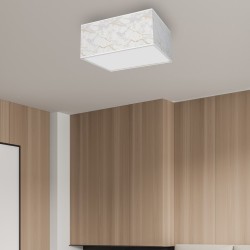 Ceiling lamp Senso square 2xE27 White/Gold