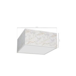 Ceiling lamp Senso square 2xE27 White/Gold