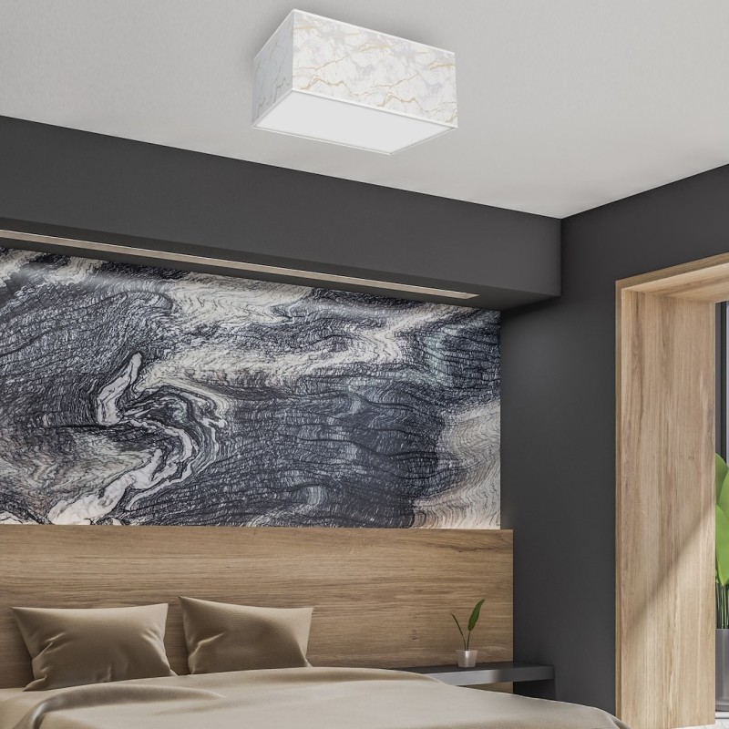 Lámpara de techo Senso cuadrada 3xE27 Blanco/Oro