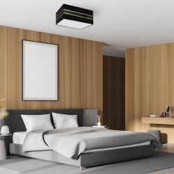 Lámpara de techo Cuadrada ULTIMO BLACK 2xE27