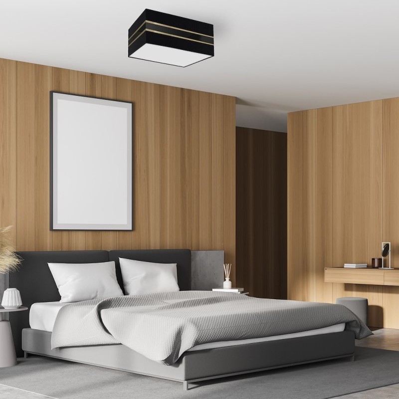 Ceiling lamp Square ULTIMO BLACK 2xE27