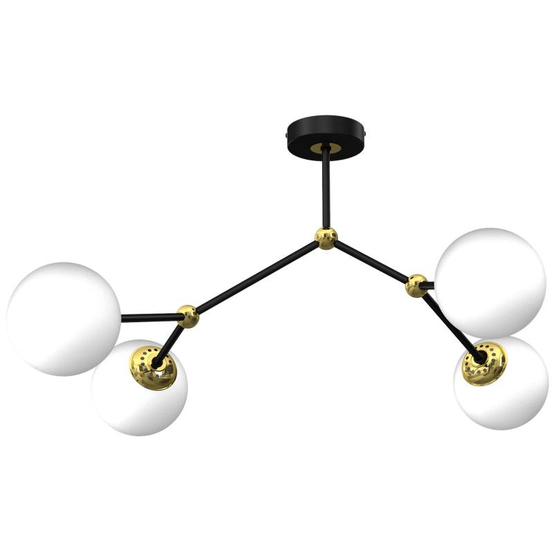 Lámpara de techo JOY BLACK / GOLD 4xE14