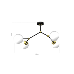 JOY BLACK / GOLD Ceiling Lamp 4xE14