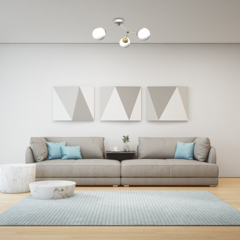 Lampa sufitowa Joy 3xE14 Biały/Złoty