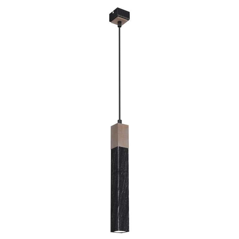 SOLO SAWN BLACK / PATINATED WOOD Pendant Lamp 1x mini GU10