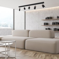 SOLO SAWN BLACK / PATINIERTES HOLZ Deckenleuchte 5x Mini GU10