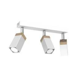 Lampa sufitowa Solo Sawn WHITE / PATINATED WOOD 3x mini GU10