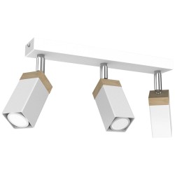 Ceiling lamp Solo Sawn WHITE / PATINATED WOOD 3x mini GU10