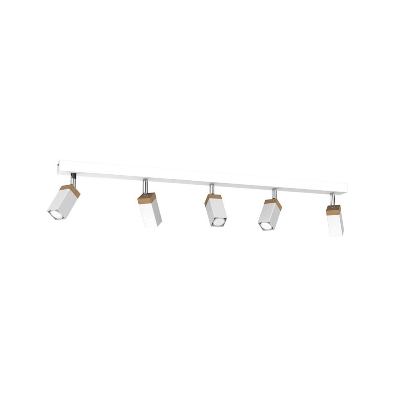 SOLO SAWN WHITE / PATINATED WOOD Ceiling Lamp 5x mini GU10
