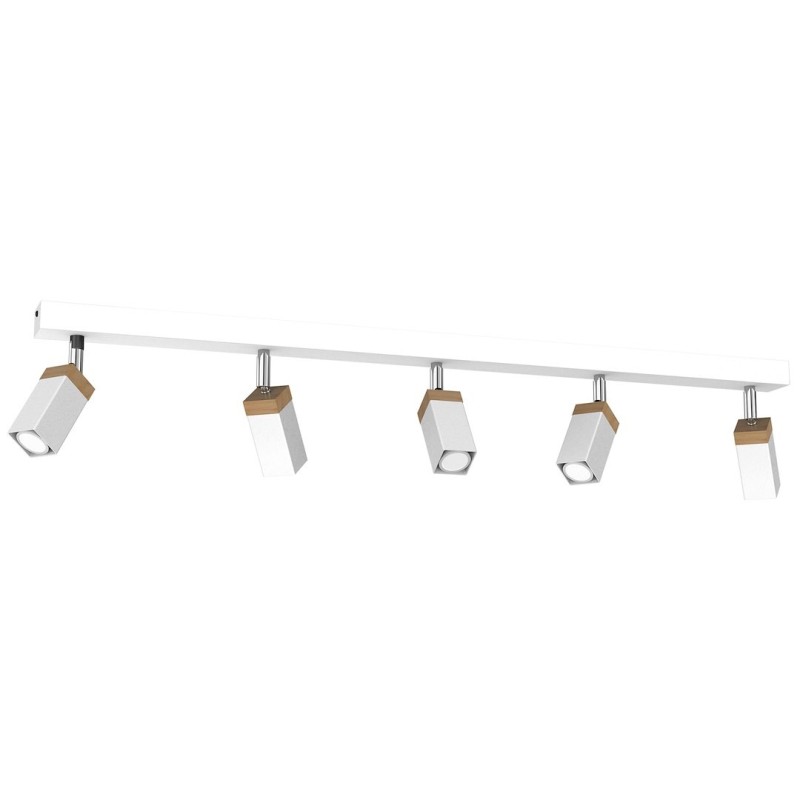SOLO SAWN WHITE / PATINATED WOOD Ceiling Lamp 5x mini GU10