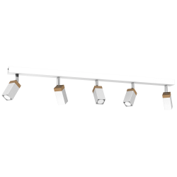 SOLO SAWN WHITE / PATINATED WOOD Ceiling Lamp 5x mini GU10