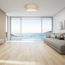 Стельова лампа Marshall 2xE27 Ø40см Білий/Ротанг