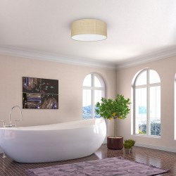 Стельова лампа Marshall 2xE27 Ø40см Білий/Ротанг