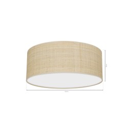 Lampa sufitowa Marshall 2xE27 Ø40cm Biały/Rattan