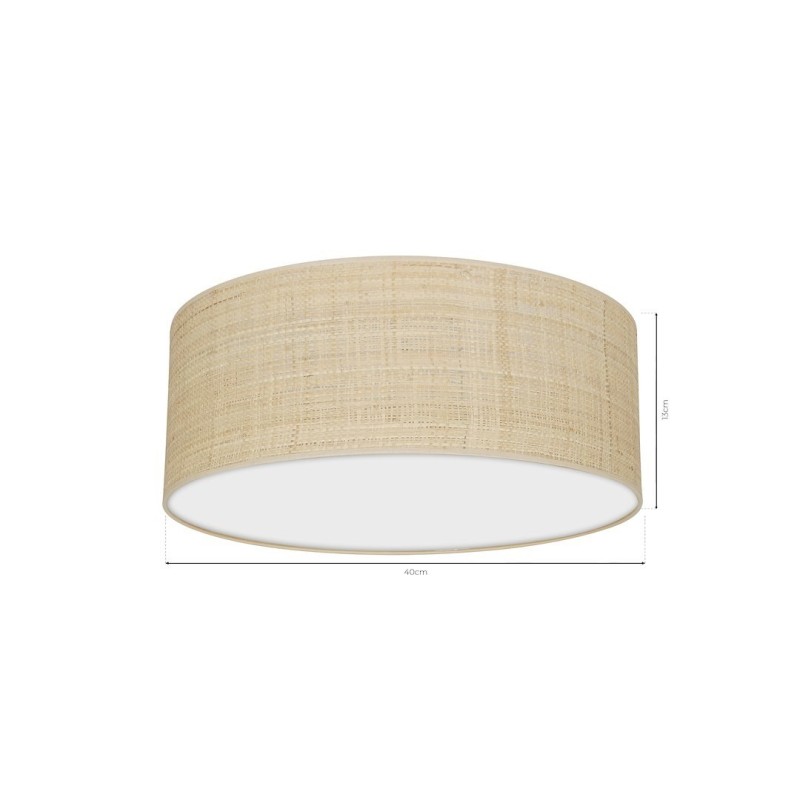 Lampa sufitowa Marshall 2xE27 Ø40cm Biały/Rattan