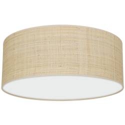 Lámpara de techo Marshall 2xE27 Ø40cm Blanco/Ratán