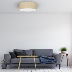 Deckenlampe Marshall 3xE27 Ø50cm Weiß/Rattan