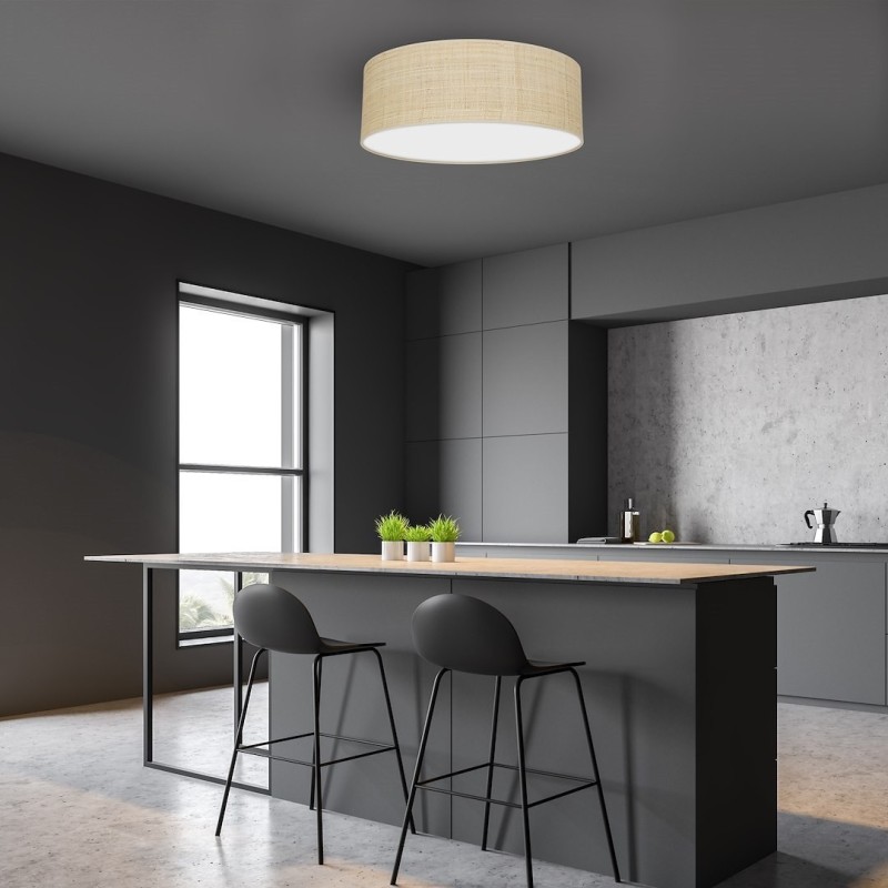 Marshall Ceiling Lamp 3xE27 Ø50cm White/Rattan