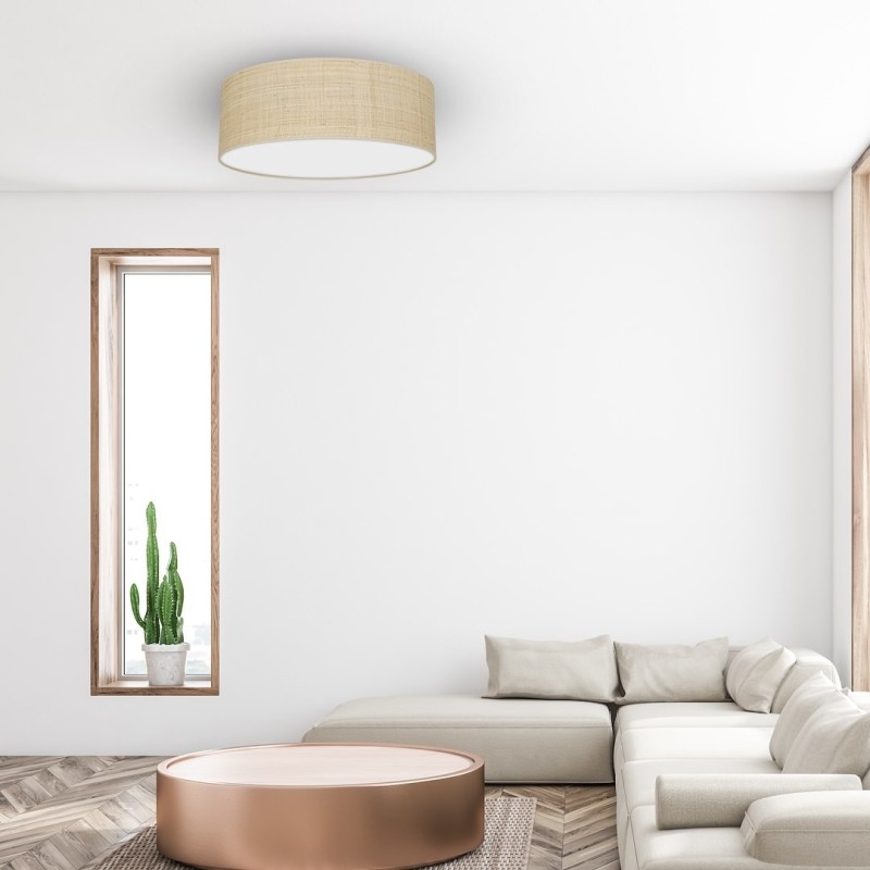 Lampa sufitowa Marshall 3xE27 Ø50cm Biały/Rattan