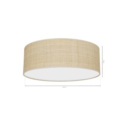 Lampa sufitowa Marshall 3xE27 Ø50cm Biały/Rattan