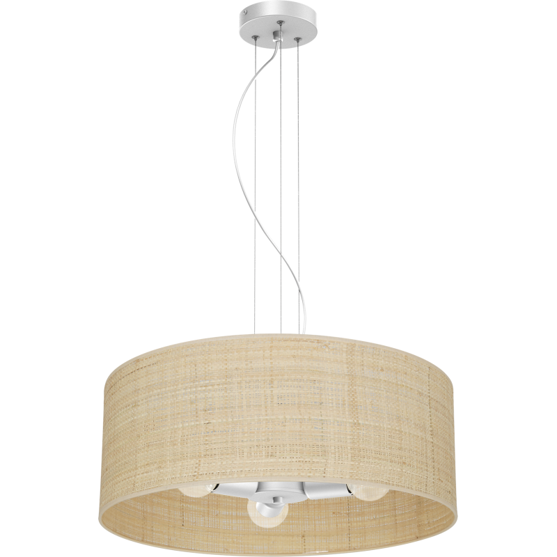 Lámpara colgante MARSHALL WHITE / RATÁN 3xE27