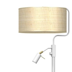 Stehlampe Marshall 1xE27 + 1x mini GU10 Weiß / Rattan