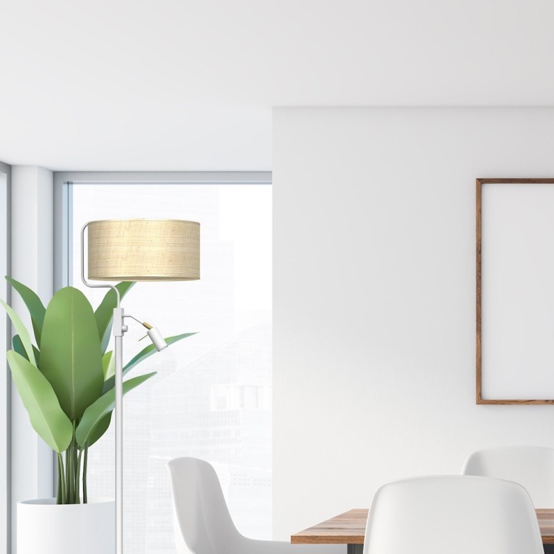 Marshall Floor Lamp 1xE27 + 1x mini GU10 White / Rattan