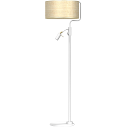 Lampa podłogowa Marshall 1xE27 + 1x mini GU10 Biały / Rattan