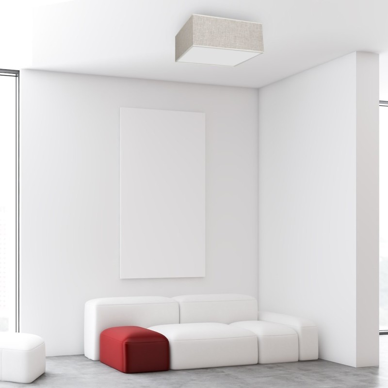 Deckenlampe LINO WEISS / LEINEN 2xE27